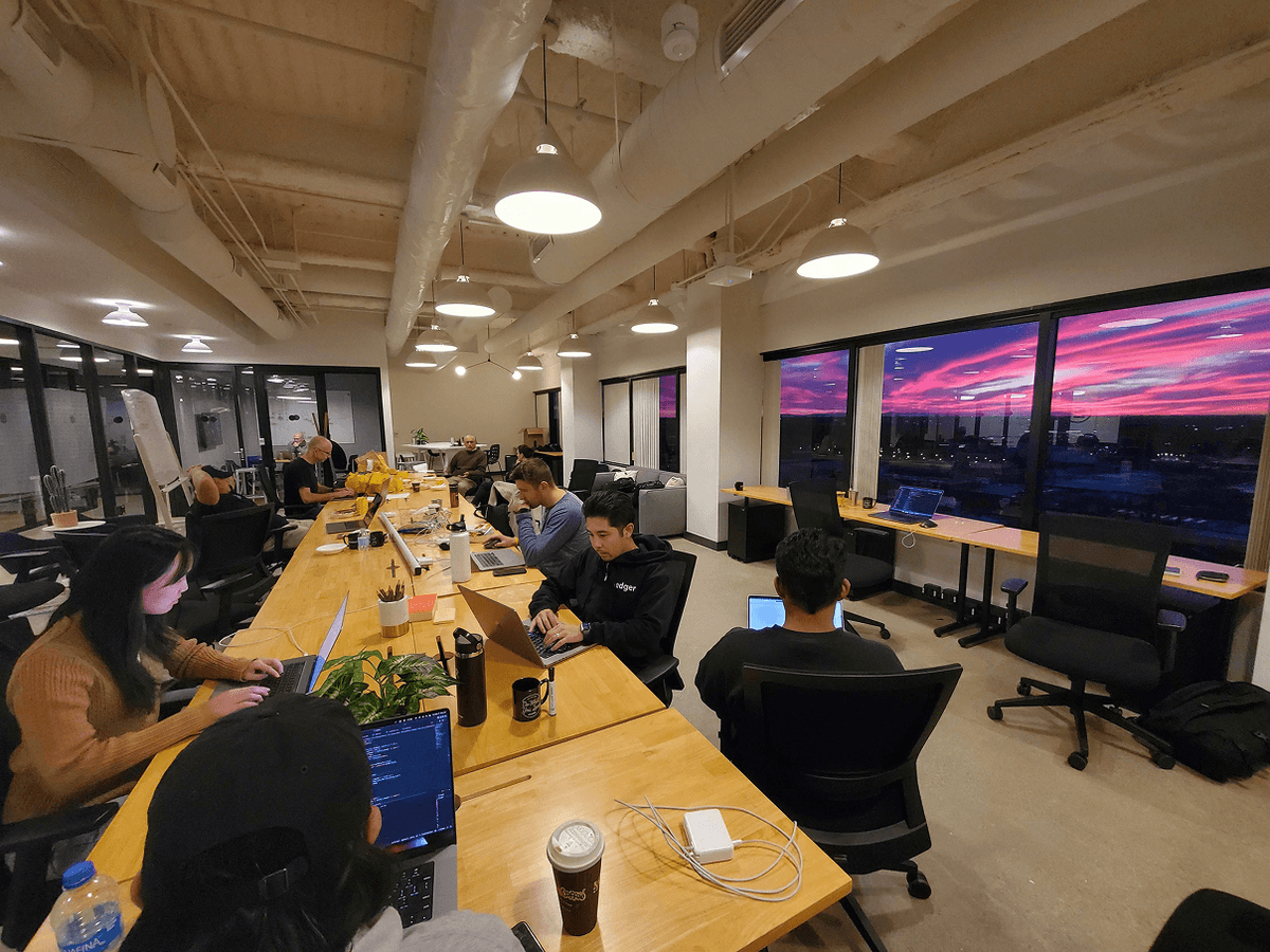 Team members in office